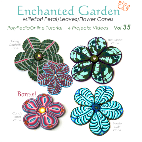 polymer clay tutorials leaves canes