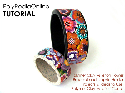 polymer clay tutorial polypediaonline millefiori  bracelet flower napkin holder
